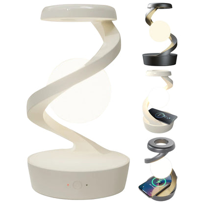 3D Levitating Ball Lamp with Wireless Charging 3D LED Lamp Floating Moon Table Lamp RGB Rotating Wireless Floating Lamp Decor