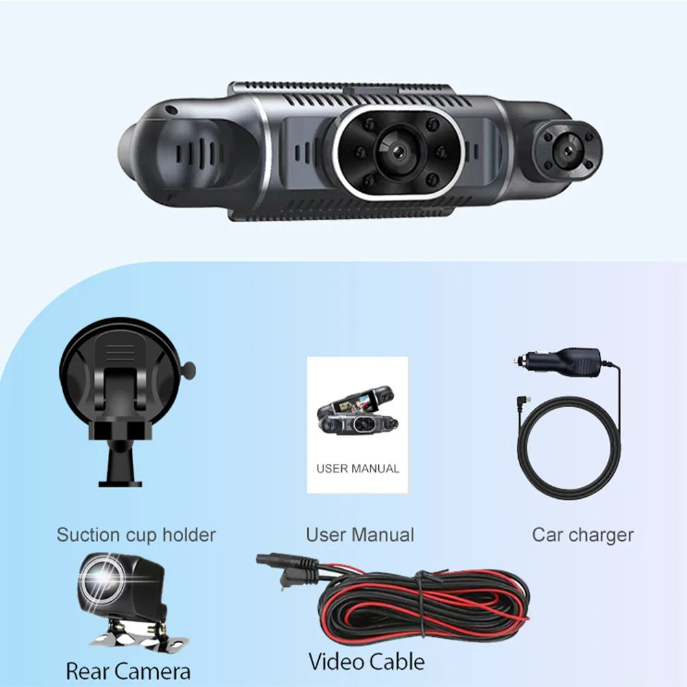 4 Channel Car DVR HD 1080P 4-Lens Inside Vehicle Dash Cam Four Way Camera DVRs Recorder Video Registrator Dashcam Camcorder 24H