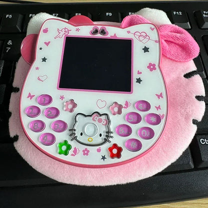 2024Hot Sanrio Hello Kitty Kawaii Mini Flip Phone I68 Girl Mobile Phone Student Anime Phone Music Mobile Phone Kid Birthday Gift