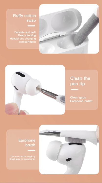 10-in-1 Digital Camera Headphone Phone Laptop Keyboard Cleaning Tool Set Cleaning Brush Screen Cleaner Charging Port Dust Brush