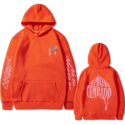 Singer Natanael Cano Amor Tumbado Pink CT Sloth Print Hoodie Men's Fashion Casual Sweatshirt Male Hip Hop Oversized Streetwear