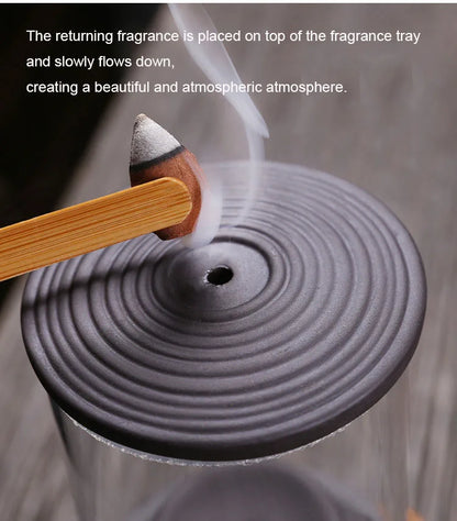 Purple Sand Time Comes Back Flow Incense Burner Decoration - Indoor Aroma Diffuser Stone Grinding Incense Pedestal Crafts