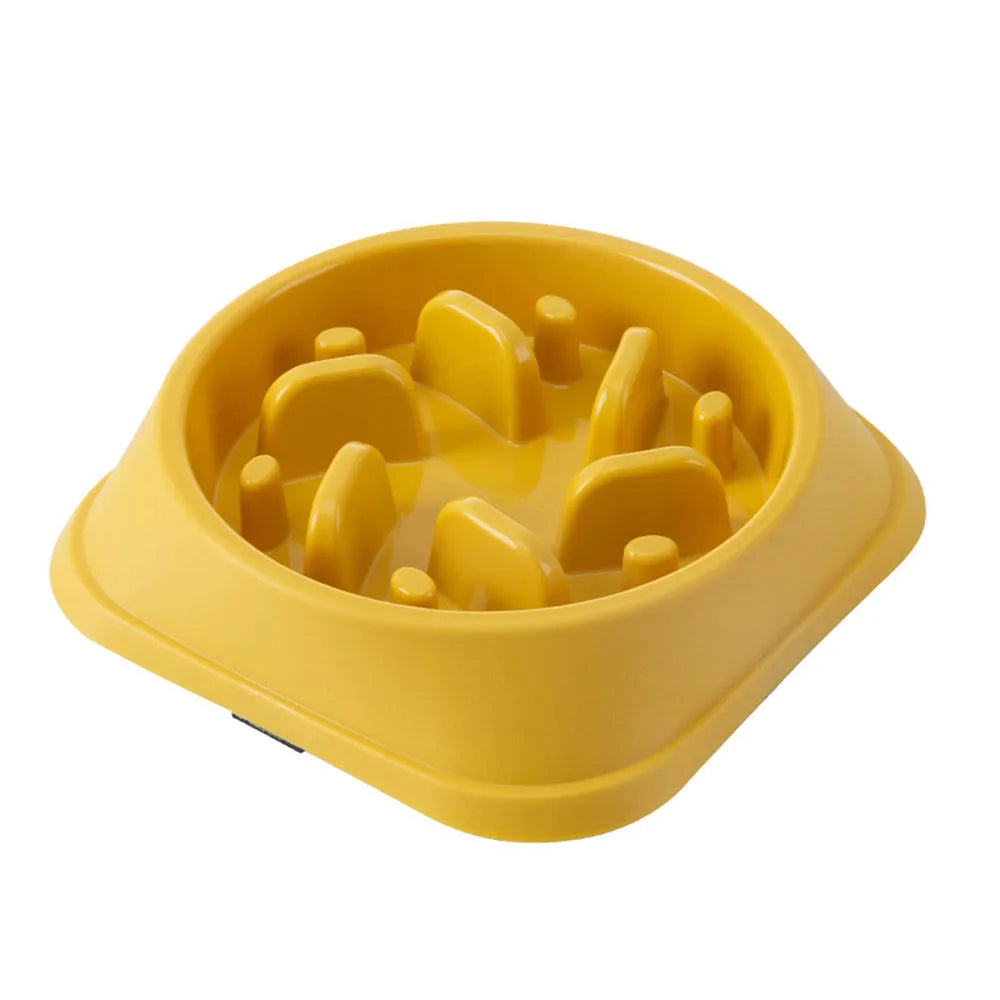 Pet Dog Bowl Slow Food Feeder Non-slip Anti Choking Cat Thickened Plastic Plate Bowls Healthy Anxiety Relief Dish Pet Supply