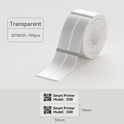 Thermal Transparent Label Sticker for NiiMbot B1/B21/B3S/B31 Printer Anti-Oil Waterproof Tear-Resistant Label Paper