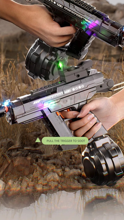 2024 Hot Sale Electric continuous firing UZI water gun pulse linkage chamber flame special effect children's water play toy
