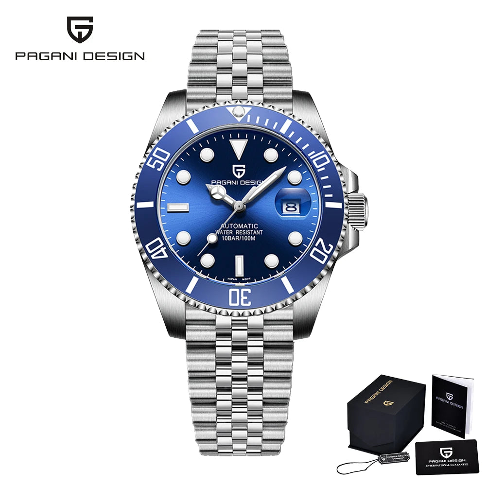 PAGANI DESIGN 40MM Men Automatic Mechanical Watches TOP Brand NH35 Auto Date Luxury Sport Dive BGW-9 Sapphire Watch For Men 2023