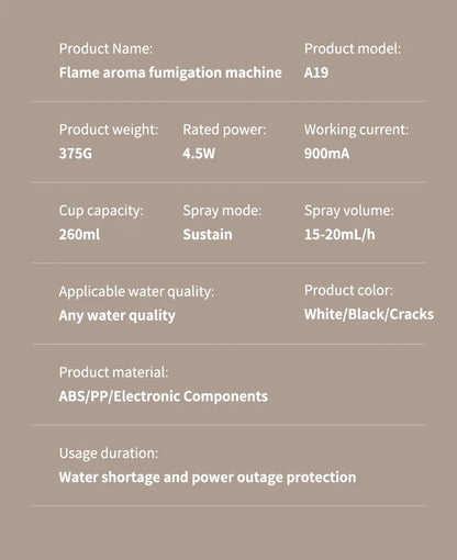 Rainbow Aroma Diffuser Fire Flame USB Air Humidifier for Home Room Fragrance Essential Oil Diffuser Remote Control Aromatherapy