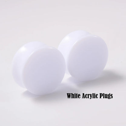 3 Pairs Acrylic Ear Gauge Black&White&Clear Double Flared Saddle Ear Plugs Ear Stretchers Tunnels Expanders Body Jewelry