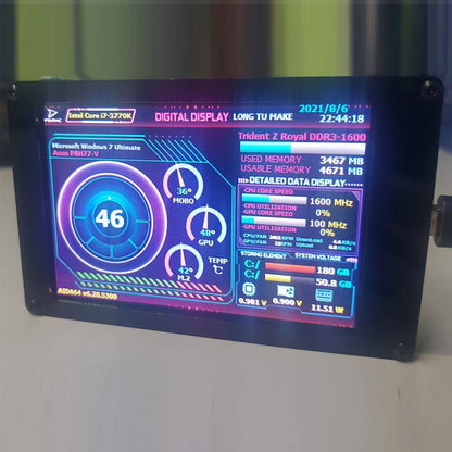 3.5 Inch Computer Monitor Dual USB Temperature Monitoring IPS DIY PC Display Secondary Screen CPU GPU RAM HDD Monitor for PC