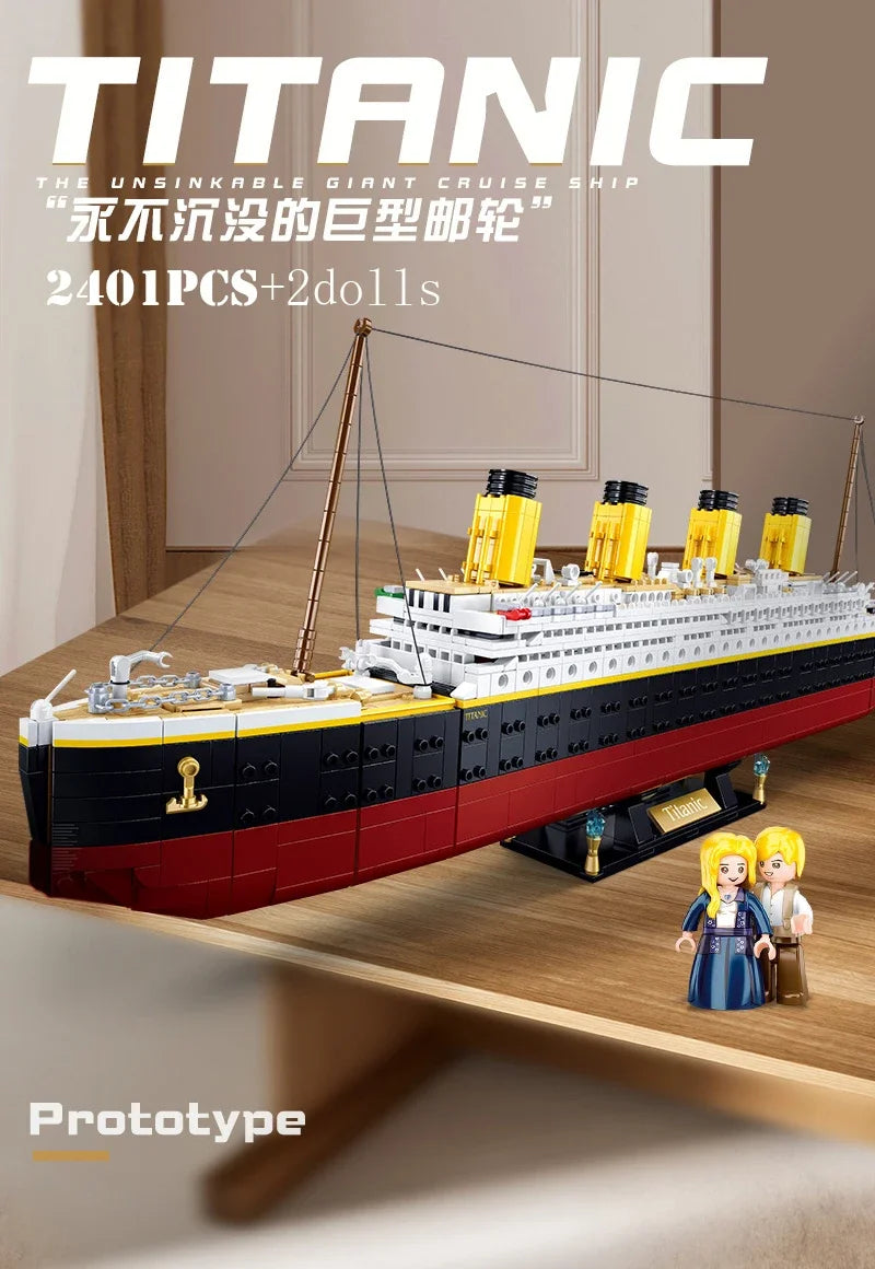 RMS Titanic Cruise Boat Ship Building Blocks Sets,10294  Compatible Bricks City Model Building Kits 3D Hobbies For Children Toys