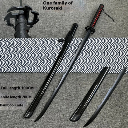 Tai Sword Katana Oriental Draw Sword with Sheath Tang Hengdao Wooden Sword Ancient Style Children's Toy Bamboo Wooden