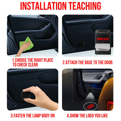 4pcs/lot Car Door Projector Shadow Light USB Rechargeable Door Light Wing Welcome Light For AMG Mercedes Benz A/V/B/C/E/S/G/R