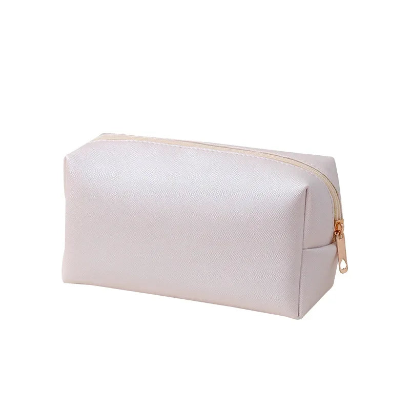 Small Makeup Bag PU Leather Travel Cosmetic Pouch Toiletry Bag for Women Portable Water-Resistant  Personalized Embroidery
