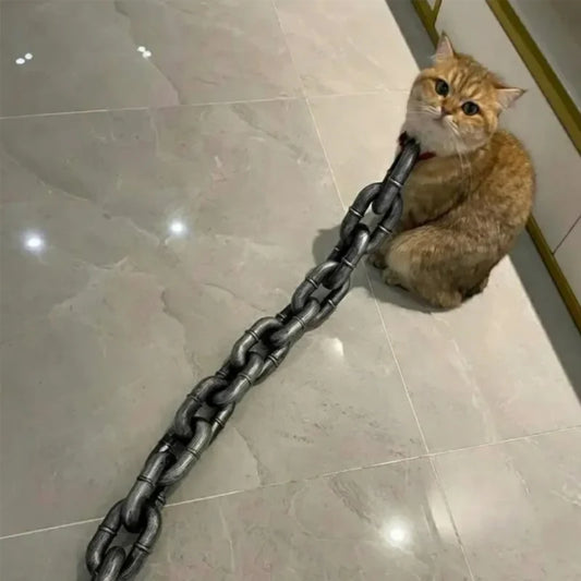 Pet traction rope, hollow plastic simulation iron chain, internet-famous funny and amusing props