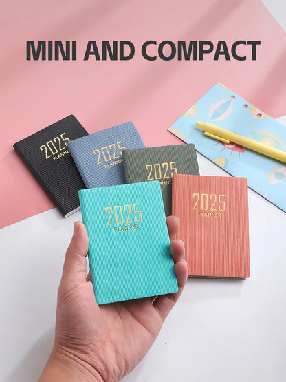 2025 A7 Mini Agenda Book Portable Diary Weekly Planner Notebooks To Do List English Notepad With Calendar School Office Supplies