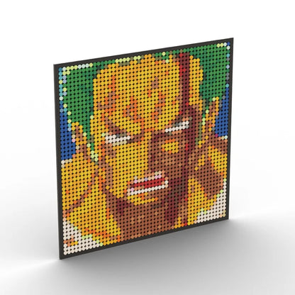 One Piece Anime Figures Luffy Brook Nami Robin Sanji Franky Blocks Brick Pixel Art Decoration Toys Kids Christmas Birthday Gifts