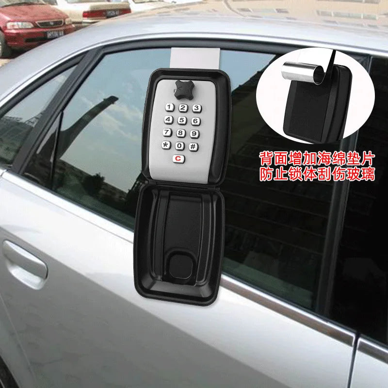 Portable Car Window Hanging Antitheft Code Key Box With 12Digits Code Waterproof Anti-theft Key Safe For Office Home Outdoor Use