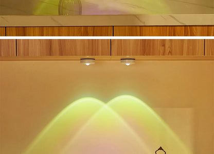 Sunset Lamp Under Cabinet Lights Battery Operated Sunset Projector Kitchen Wine Cabinet Closet Decor Bedroom Atmosphere Lamp