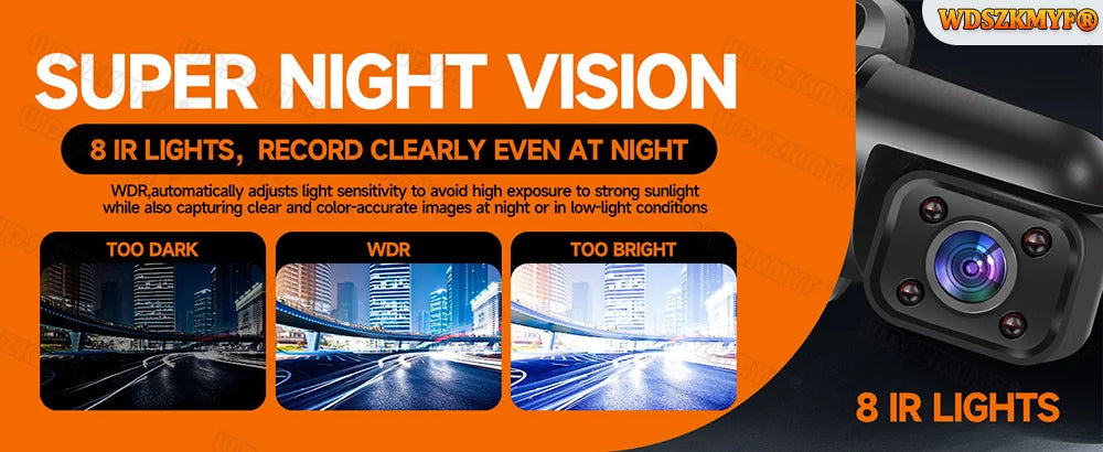360 Degrees 4Camera GPS Car DVR 4*1080P Video Recorder WIFI APP Dash Cam Front right left Rear View camera 24h Parking Monitor