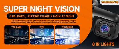 360 Degrees 4Camera GPS Car DVR 4*1080P Video Recorder WIFI APP Dash Cam Front right left Rear View camera 24h Parking Monitor