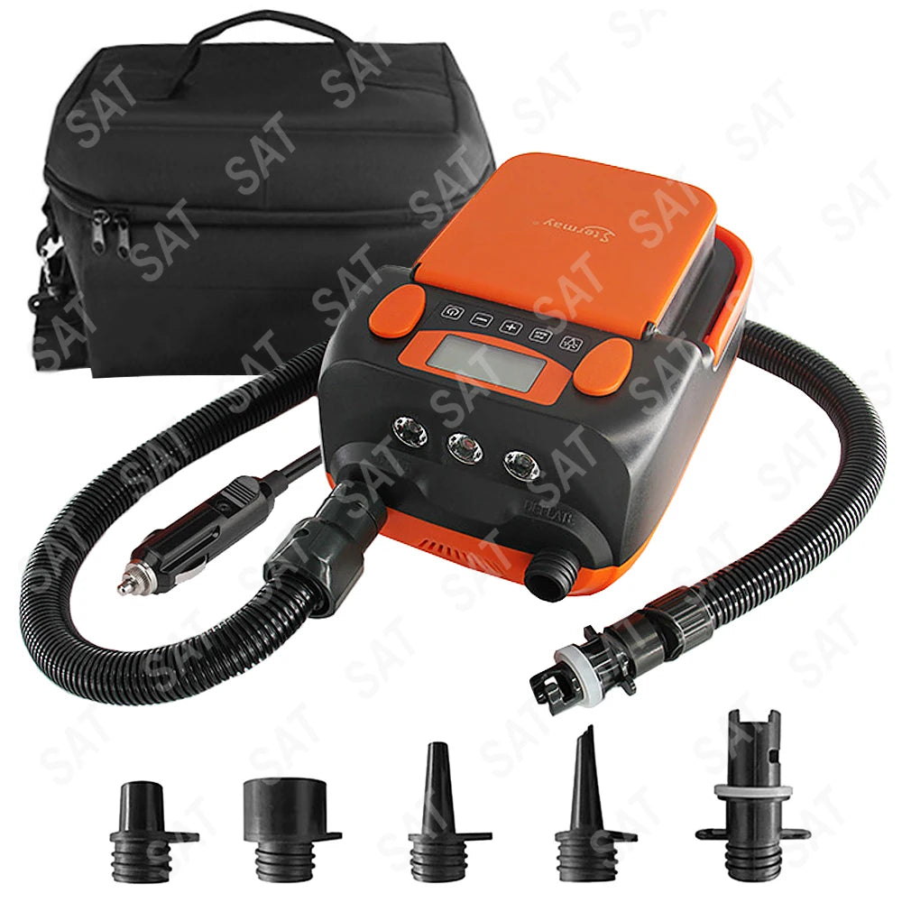 Bomba de aire inteligente de doble etapa con 6 autobuses, pantalla LCD, soporte de bomba eléctrica, gonflage y dégonflage, 16PSI, 6000mAh