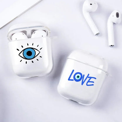 Turkish Lucky Eye Blue Evil Clear Earphone Case for Airpods 1 2 3 4 4th Pro 1 2 Bluetooth Earphone Cover Soft Silicone Coque