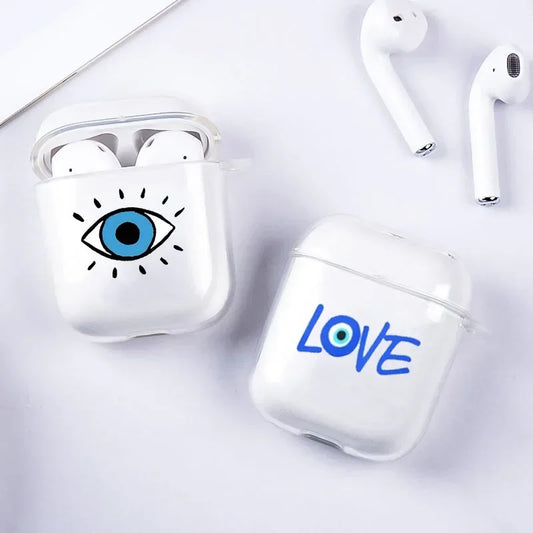 Turkish Lucky Eye Blue Evil Clear Earphone Case for Airpods 1 2 3 4 4th Pro 1 2 Bluetooth Earphone Cover Soft Silicone Coque