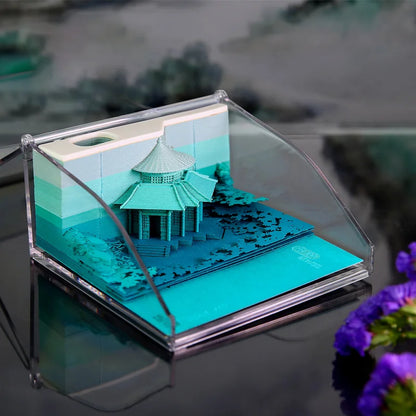 Omoshiroi Block 3D Memo Pad Retro Royal Garden Notepad Cubes 160Sheets Sticky Notes Office Stationery Wedding Bridesmaid Gift