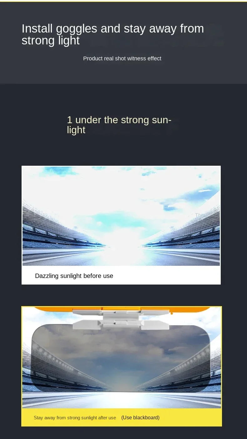 2 in 1 Car Sun Visor Goggle Night Vision Driving HD Anti Sunlight Dazzling Day Mirror Anti-UV Auto Interior Mirrors Sunshades