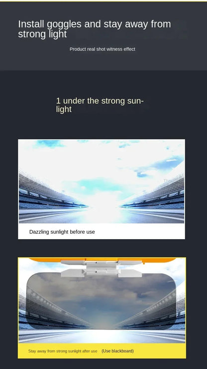 2 in 1 Car Sun Visor Goggle Night Vision Driving HD Anti Sunlight Dazzling Day Mirror Anti-UV Auto Interior Mirrors Sunshades