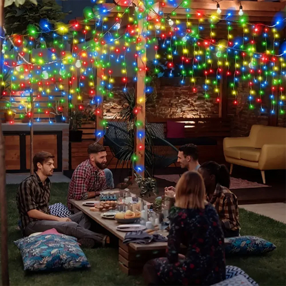 Outdoor Eaves Decoration 7.5M 160Leds Solar lcicle string Lights 8 Lighting Modes Christmas Halloween Party Holiday Lights