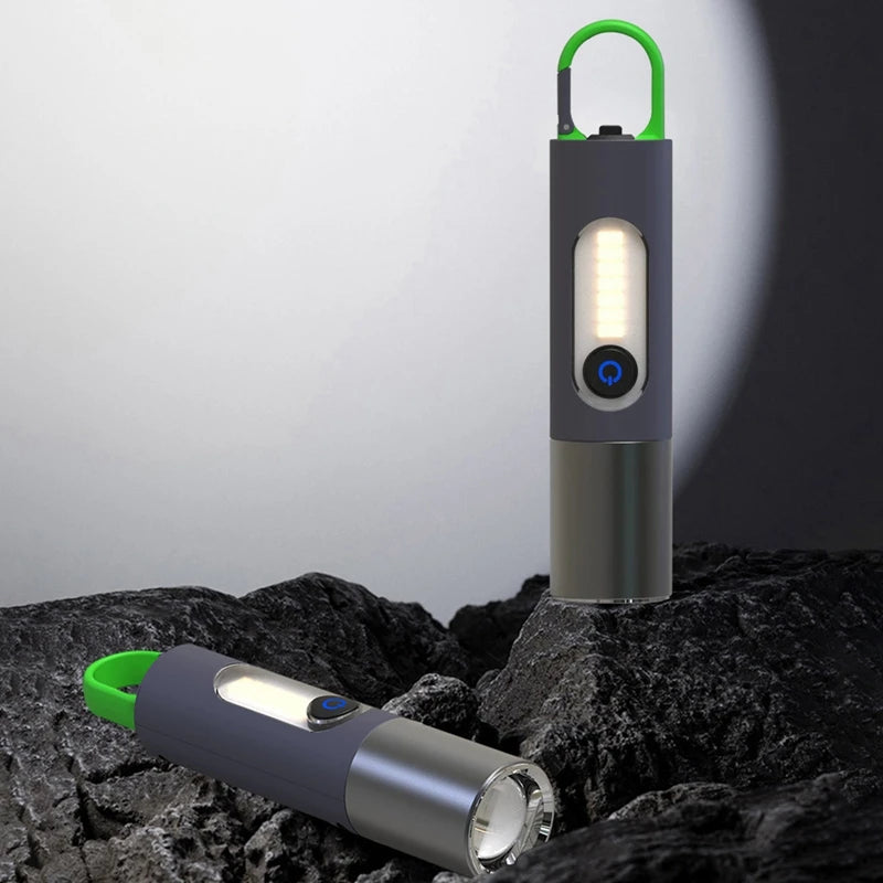 USB Rechargeable Flashlight for Camping Hiking Outdoor Emergency Lamp Strong Light LED Torch Portable Charging Pocket Torches
