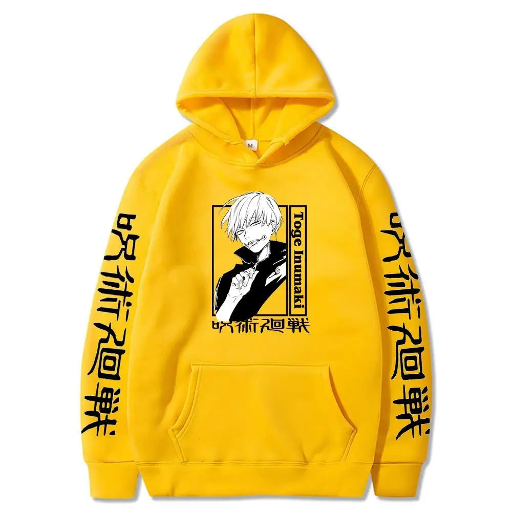 Anime Jujutsu Kaisen Hoodies Men Fashion Winter Casual Oversized Hip Hop Pullovers Harajuku Cartoon Inumaki Toge Sweatshirt Top