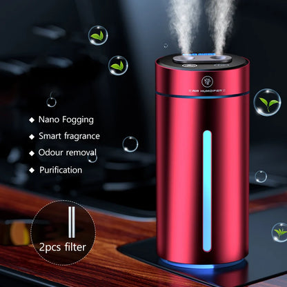 Vehicle Humidifier H2O Ultrasonic Spray 200ML Smart Work Usb 1500mah Wireless Perfume Aroma Diffuser Visable Dual Humidification