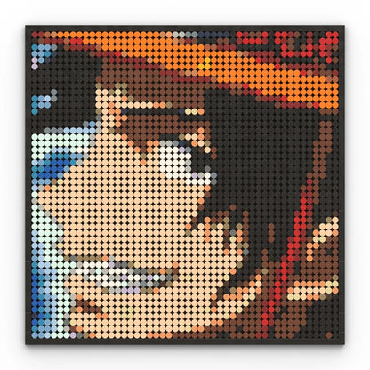 One Piece Anime Figures Luffy Brook Nami Robin Sanji Franky Blocks Brick Pixel Art Decoration Toys Kids Christmas Birthday Gifts