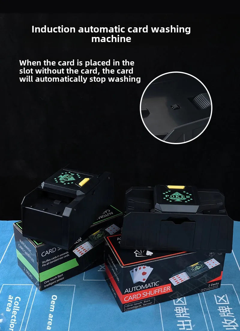 Mélangeur de cartes automatique Mélangeur de cartes de poker électrique à 2 jeux Mélangeur automatique de cartes à capteur / chronométré Machine de mélange de poker