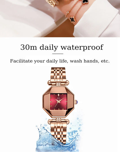 relogio feminino 2024 Luxury Brand Diamond Women Watch Rose Gold Quartz Ladies Wrist Watches Stainless steel Clock Female Watch