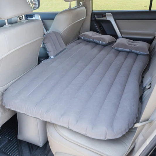 Suministros para el interior del automóvil, colchón inflable para el asiento trasero del automóvil, articulado/dividido con flocado graduado, 135 x 80 cm