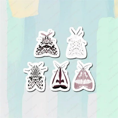 Pastel Moths 5PCS Stickers for Living Room Bumper Anime Cute Kid Car Art Print Window Home Decor