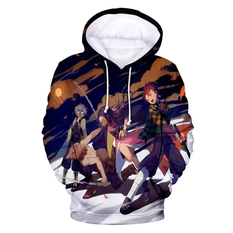 2024 New Men's Hooded Sweater Spring and Autumn Coat anime Cartoon Fashion Boys' Sweater