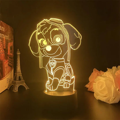 Paw Patrol Cartoon Series 3D Lamp Anime Figure Bedside Table Lamp Led Night Lamp Creative Ornaments Children Toys Birthday Gifts