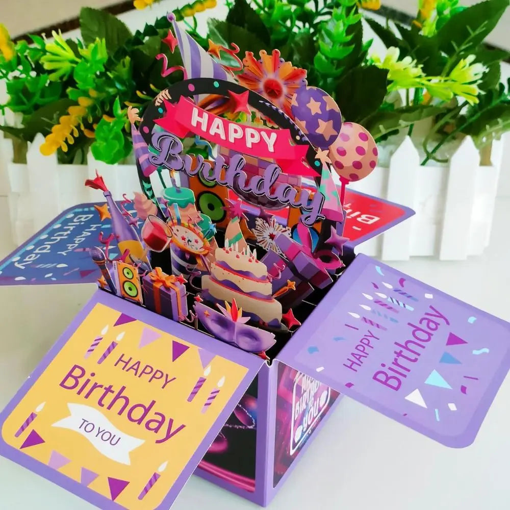 3D Pop Up Greeting Cards Merry Christmas Cards New Year Greeting Cards Birthday Blessing Postcard Swan Mermaid Thank You Cards