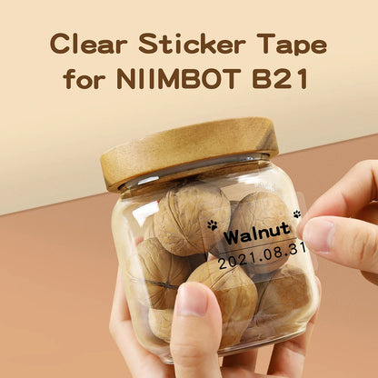Thermal Transparent Label Sticker for NiiMbot B1/B21/B3S/B31 Printer Anti-Oil Waterproof Tear-Resistant Label Paper