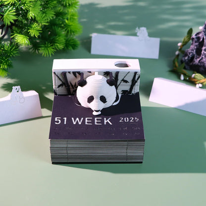 3d calendar 2025 memo pad 3d sticky pads crafting new Year's gift paper art 3d sculpture desk accessories small gifts for guests