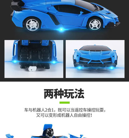 BGTOY RC Car 4WD Remote Control Deformation Robot Car Boy Anime Model Transformation 20CM Action Figures For Kids Toys Gifts