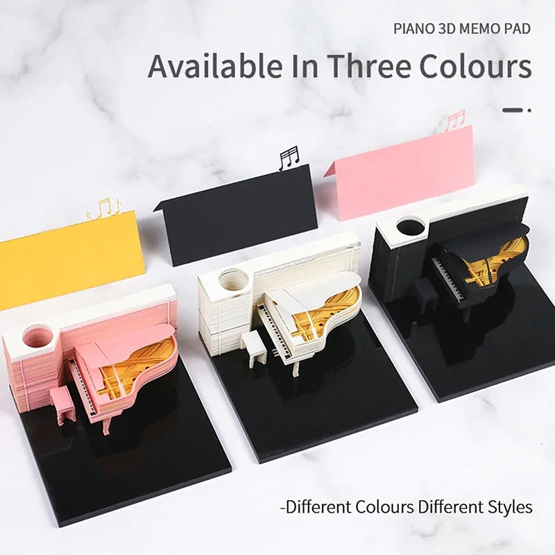 3D Piano Table Calendar Memo Pad Creative Exquisite Handicrafts Souvenirs DIY Desk Decoration New Year Gift for Office School