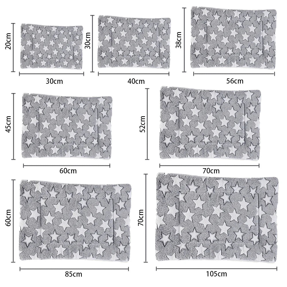 Pet Winter Warm Blanket Mat Multi-type Pet Dog Kennel Cat Kennel Cute Print Soft Breathable Blanket Pet Supplies