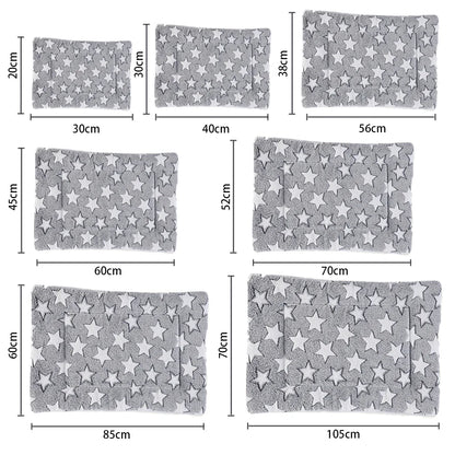 Pet Winter Warm Blanket Mat Multi-type Pet Dog Kennel Cat Kennel Cute Print Soft Breathable Blanket Pet Supplies