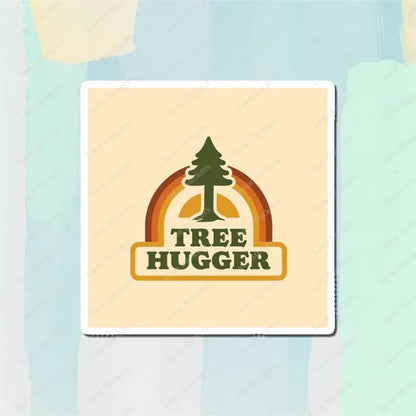 Retro Tree Hugger 5PCS Stickers for Living Room Bumper Anime Cute Kid Car Art Print Window Home Decor