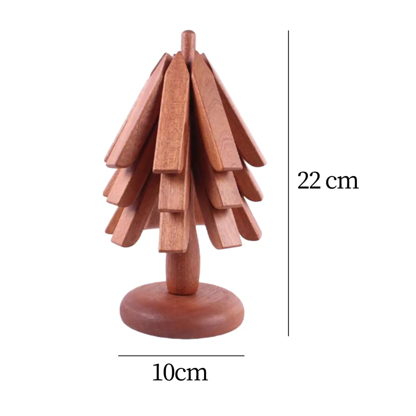 Salvamanteles de madera para platos calientes, juego de manteles individuales con diseño de árbol, posavasos plegables para platos, cuencos, teteras, decoración de mesa de cocina